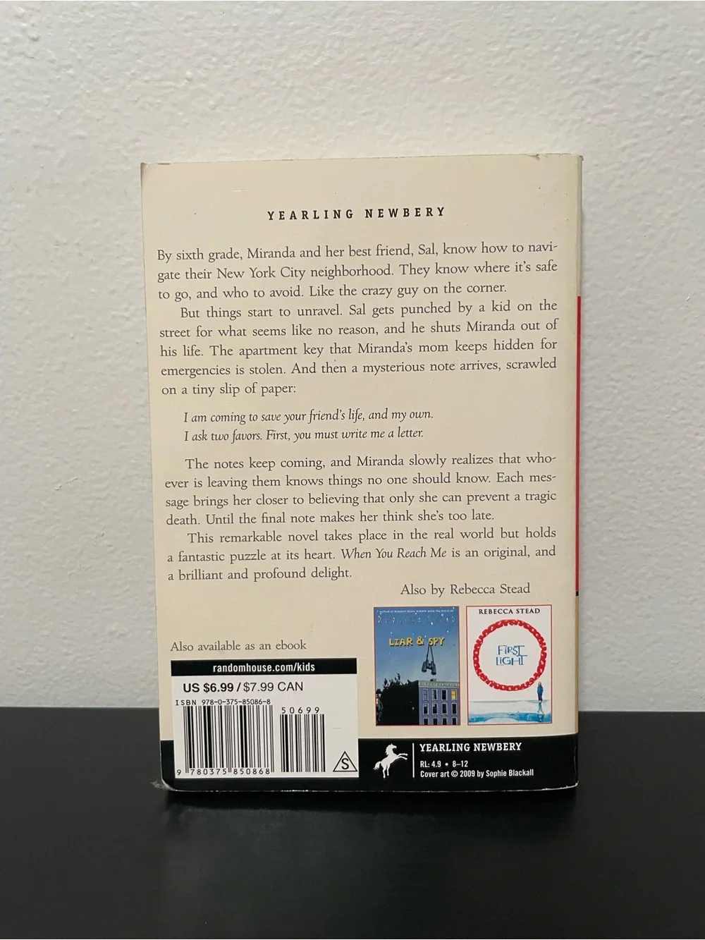 When You Reach Me Rebecca Stead Book Paperback Newberry Award Fiction 2009